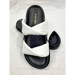 Alias Mae Paris Leather Sandals White Kid Leather size 38 (7.5) New no box